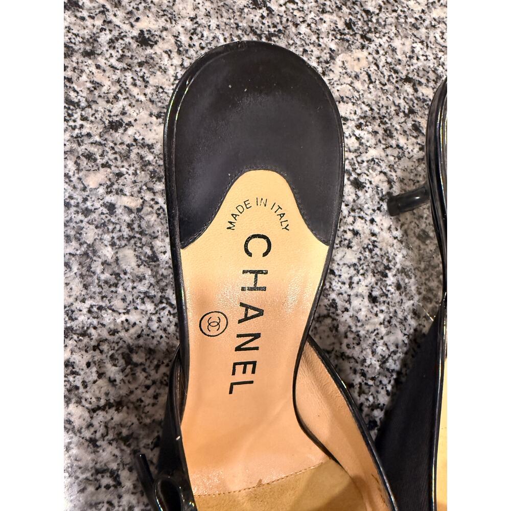 Vintage Chanel Black CC Logo Cap Toe Mules – Size 7.5B - Picture 6 of 9